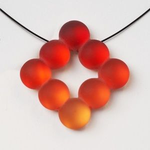 Sydney Cash Red Ombré Jewel Pendant Necklace